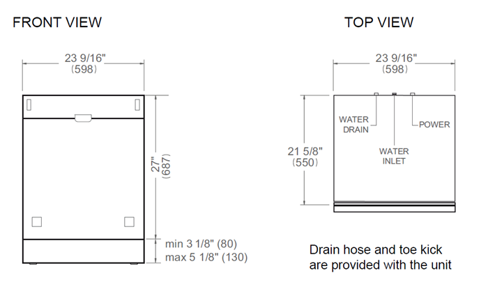 24 inch Dishwasher Tall Tub Panel Ready, 16 place settings, 39 dB, 8 wash cycles | Bertazzoni